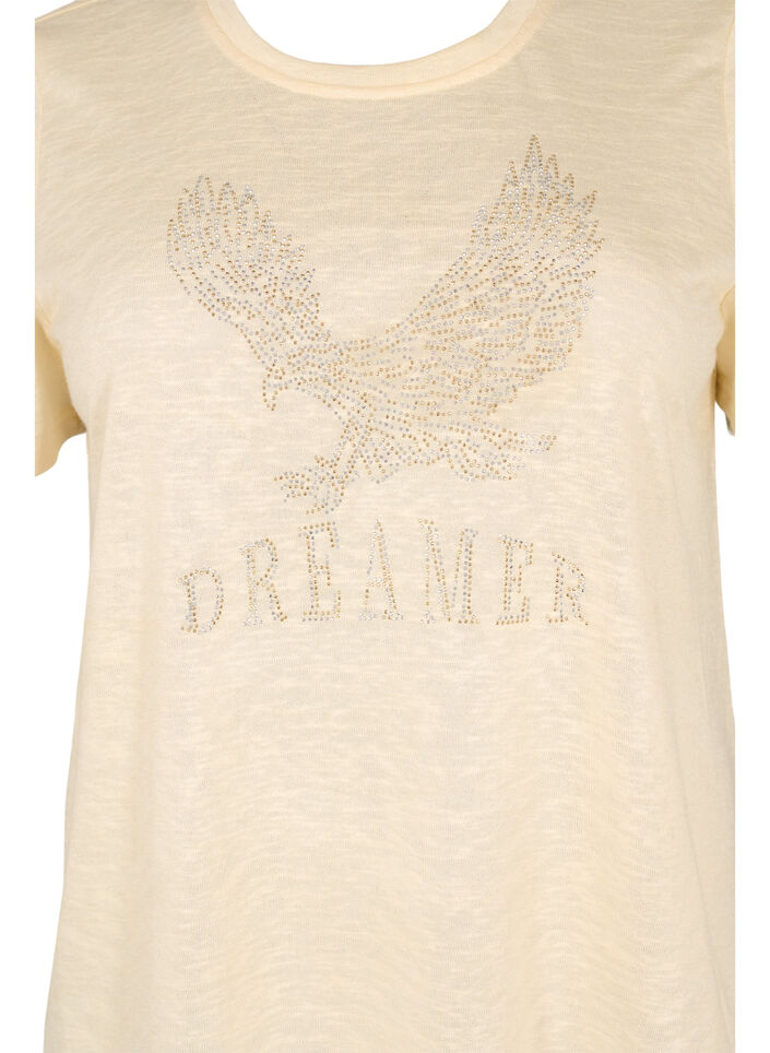 T-paita niiteillä ja pyöreällä pääntiellä, Buttercream, Packshot image number 2