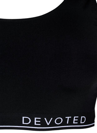 Saumattomat rintaliivit tekstipainatuksella, Black, Packshot image number 2