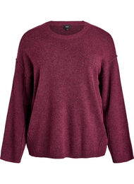 Väljä neulepusero, jossa näkyvät saumat, Tumma Bordeaux