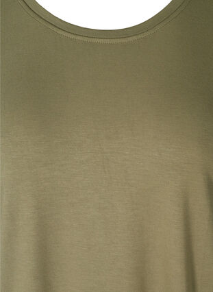 T-paita viskoosiseoksesta pyöreällä pääntiellä, Deep Lichen Green, Packshot image number 2