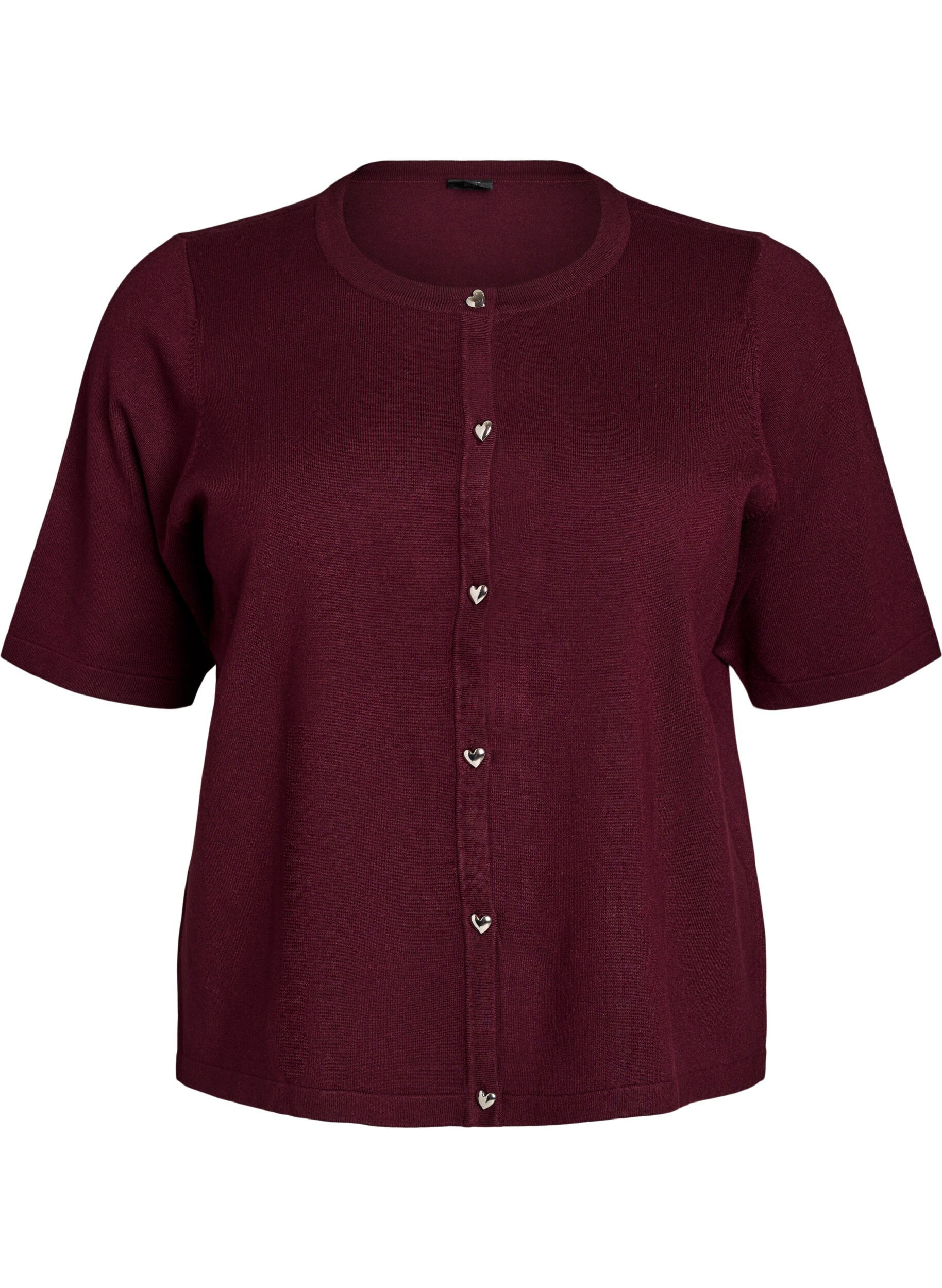 ZizziNeulecardigan syd&auml;nnapeilla ja lyhyill&auml; hihoilla, Punainen, Packshot image number 0