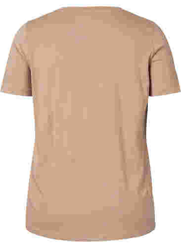 Puuvillainen t-paita pyöreällä pääntiellä ja painatuksella, Natural FACE, Packshot image number 1