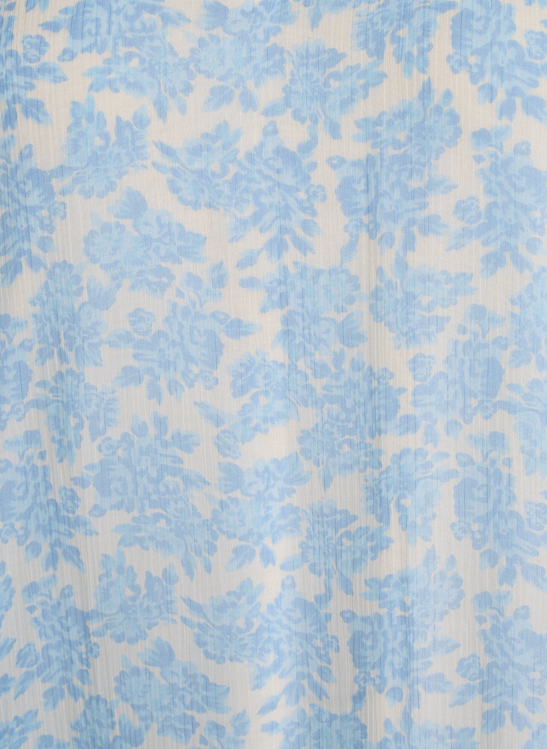 Zizzi Lyhyt sifonkimekko virkkausdetaljeilla, Sininen, Packshot image number 2