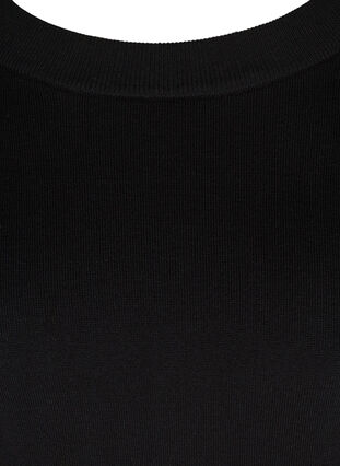 Viskoosista valmistettu neulepusero rypytetyillä hihoilla , Black, Packshot image number 2