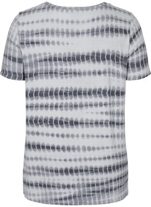 Lyhythihainen viskoosista valmistettu t-paita kuosilla , White, Black Tie Dye, Packshot image number 1
