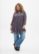Tunika kukkakuviolla ja kimaltavilla langoilla, Sininen, Model image number 1