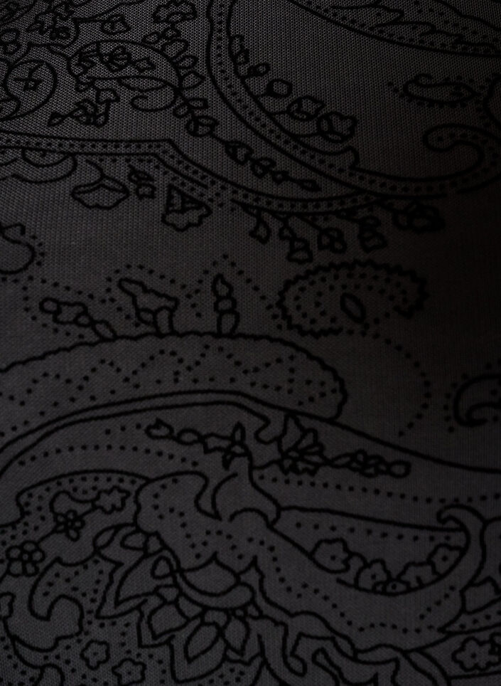 Verkkopusero paisleykuviolla ja ep&auml;symmetrisell&auml; helmalla, Musta, Packshot image number 2