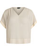 Seersucker -pusero V-p&auml;&auml;ntiell&auml;, Beige, Packshot image number 0