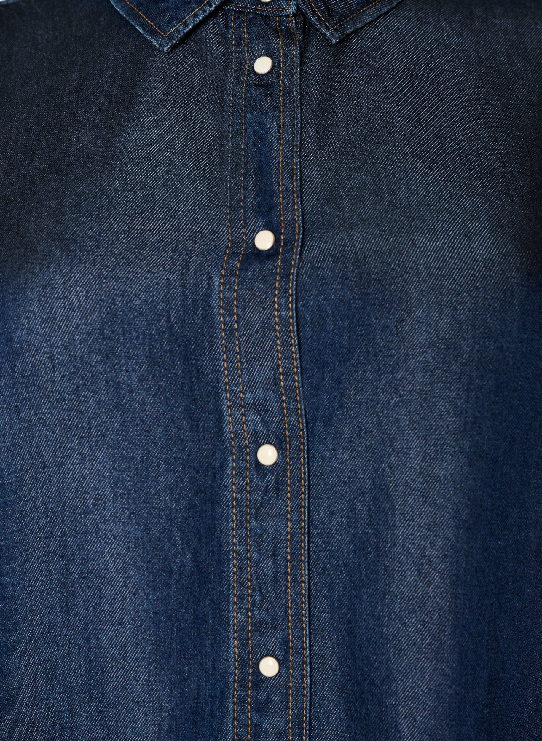 ZizziLyocell-denimmekko napeilla ja lyhyill&auml; hihoilla, Sininen, Packshot image number 2