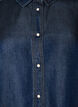 Lyocell-denimmekko napeilla ja lyhyill&auml; hihoilla, Sininen, Packshot image number 2