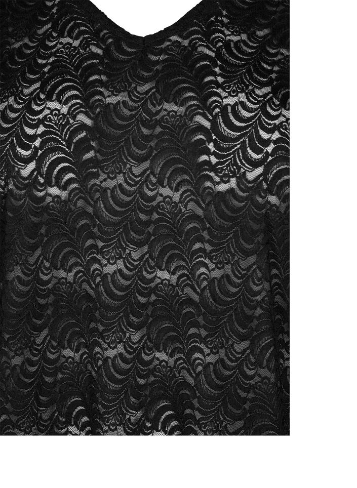 Pitkähihainen pitsipusero, Black, Packshot image number 2