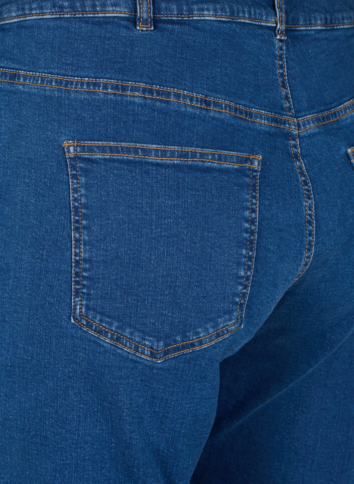 Cropped Vera -farkut, joissa on suora istuvuus, Sininen, Packshot image number 3