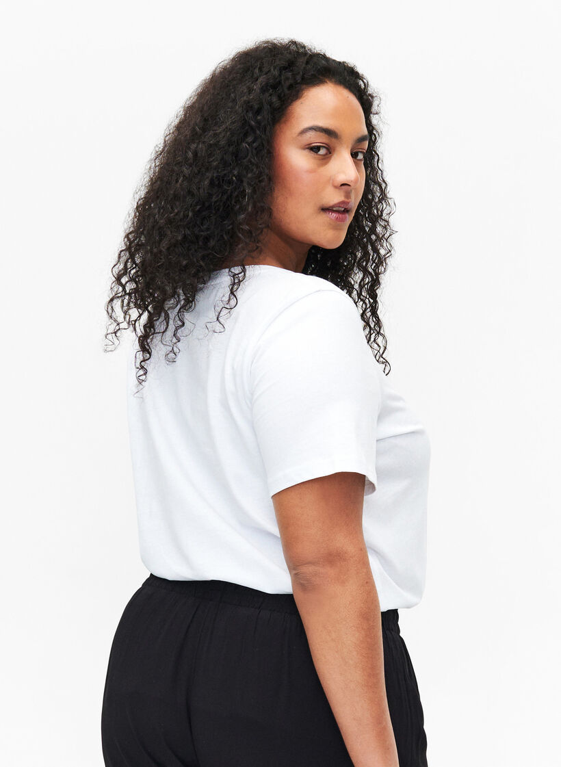 Kuvioitu puuvillainen T-paita, B. White w. Sulphur, Model image number 1