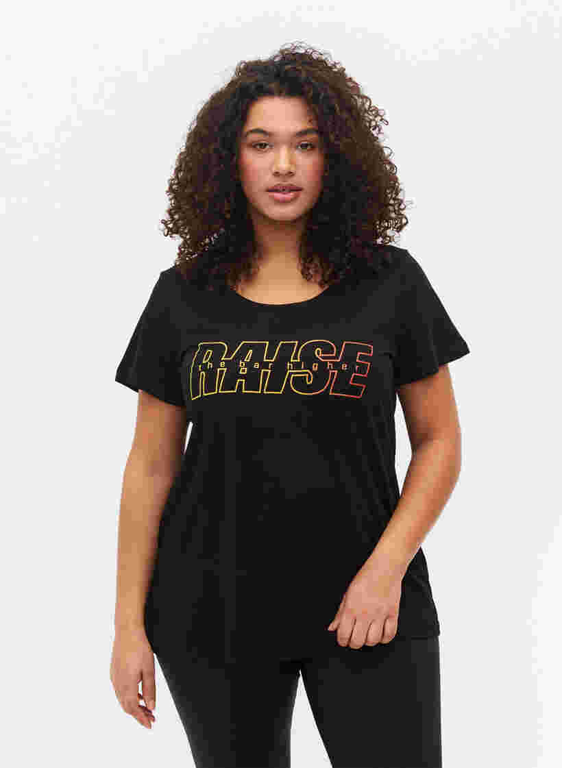 T-paita printillä treeniin , Black w. Raise, Model image number 0
