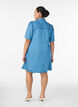 Lyocell-denimmekko napeilla ja lyhyill&auml; hihoilla, Sininen, Model image number 2