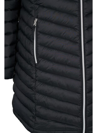 Kevyt takki, jossa on taskut ja irrotettava huppu, Black, Packshot image number 3