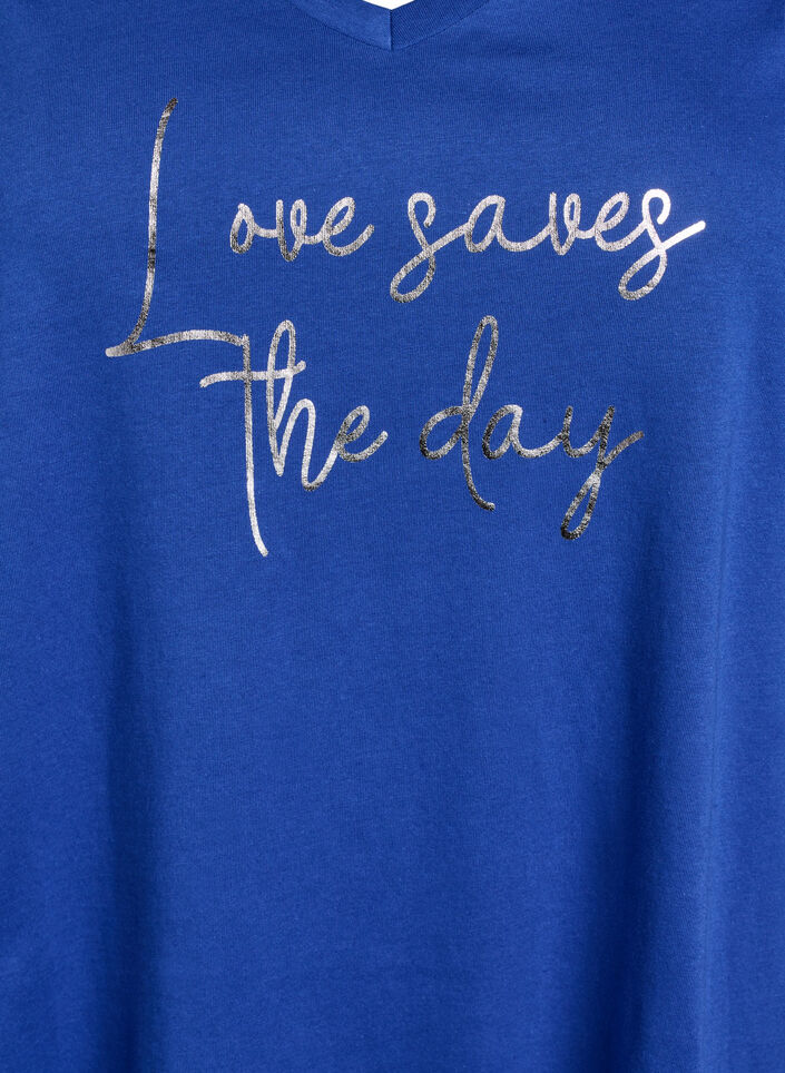 Luomupuuvillasta valmistettu v-aukkoinen y&ouml;paita, , Packshot image number 2