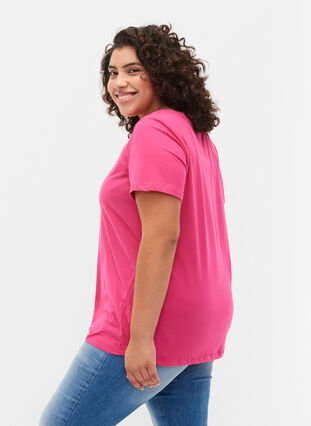Yksivärinen perus t-paita puuvillasta, Beetroot Purple, Model image number 1