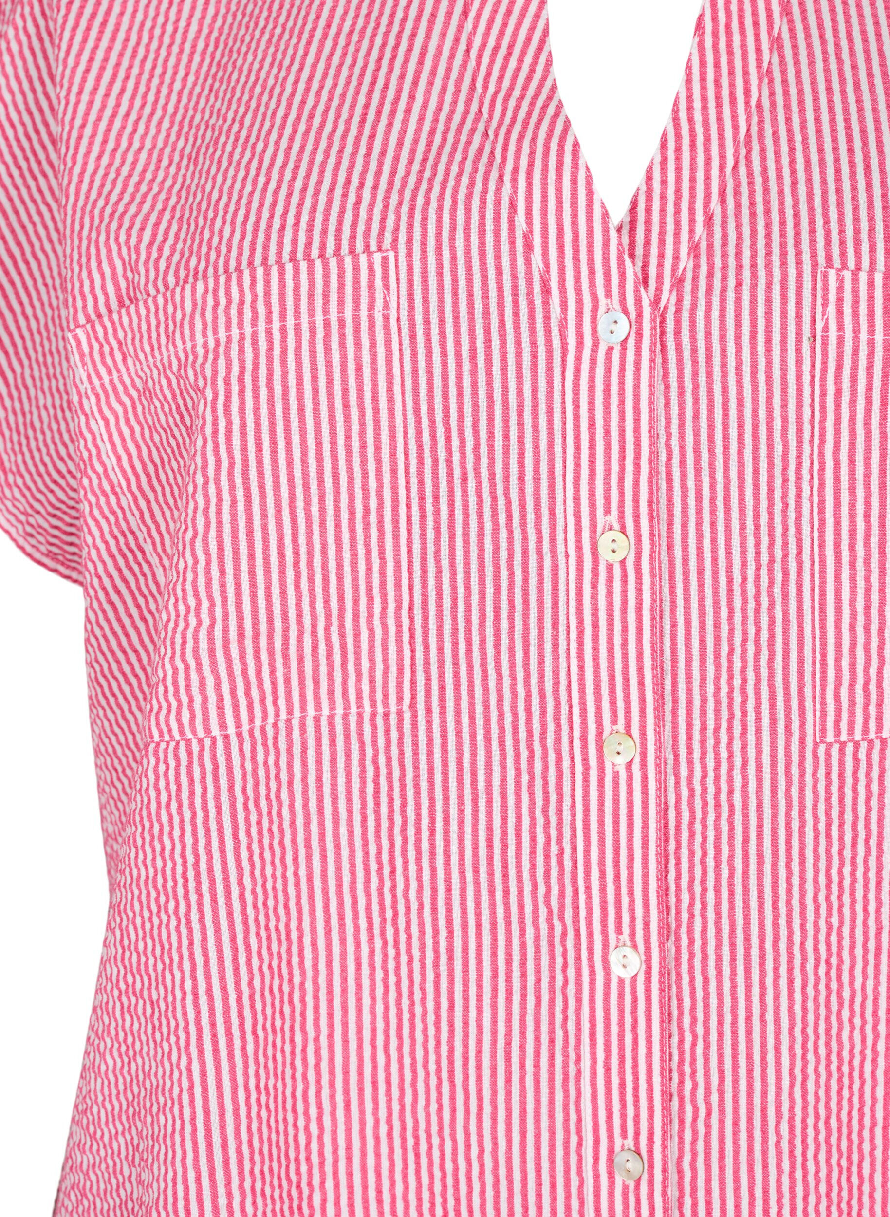 ZizziLyhythihainen puuvillapaita raidoilla, Beetroot P. Stripe, Packshot image number 2