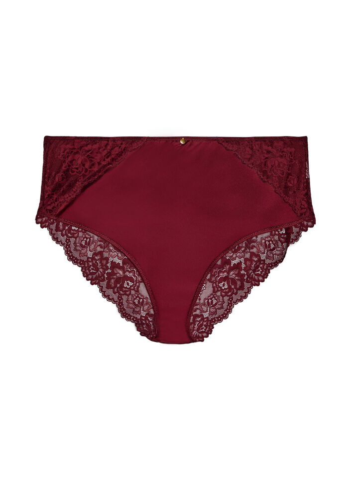 Pitsisomisteiset pikkuhousut, joissa on rusetti takana, Tumma Bordeaux, Packshot image number 0