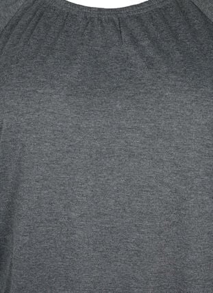 Raidallinen pusero 3/4-hihoilla, Dark Grey Melange, Packshot image number 2