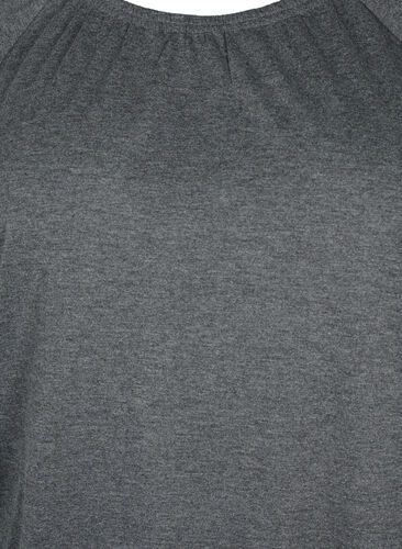 Raidallinen pusero 3/4-hihoilla, Dark Grey Melange, Packshot image number 2