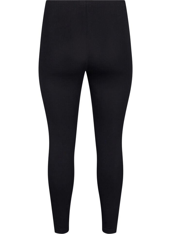 2-pack puuvillaiset leggingsit, Musta, Packshot image number 1
