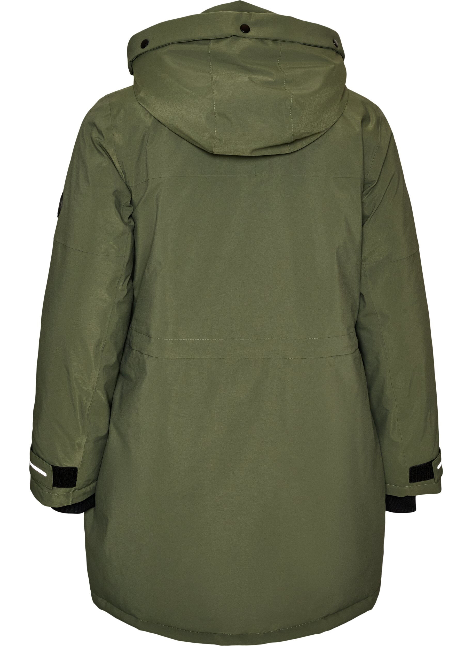 ZizziVett&auml;hylkiv&auml; parka hupulla ja toiminnallisilla yksityiskohdilla, Vihre&auml;, Packshot image number 1