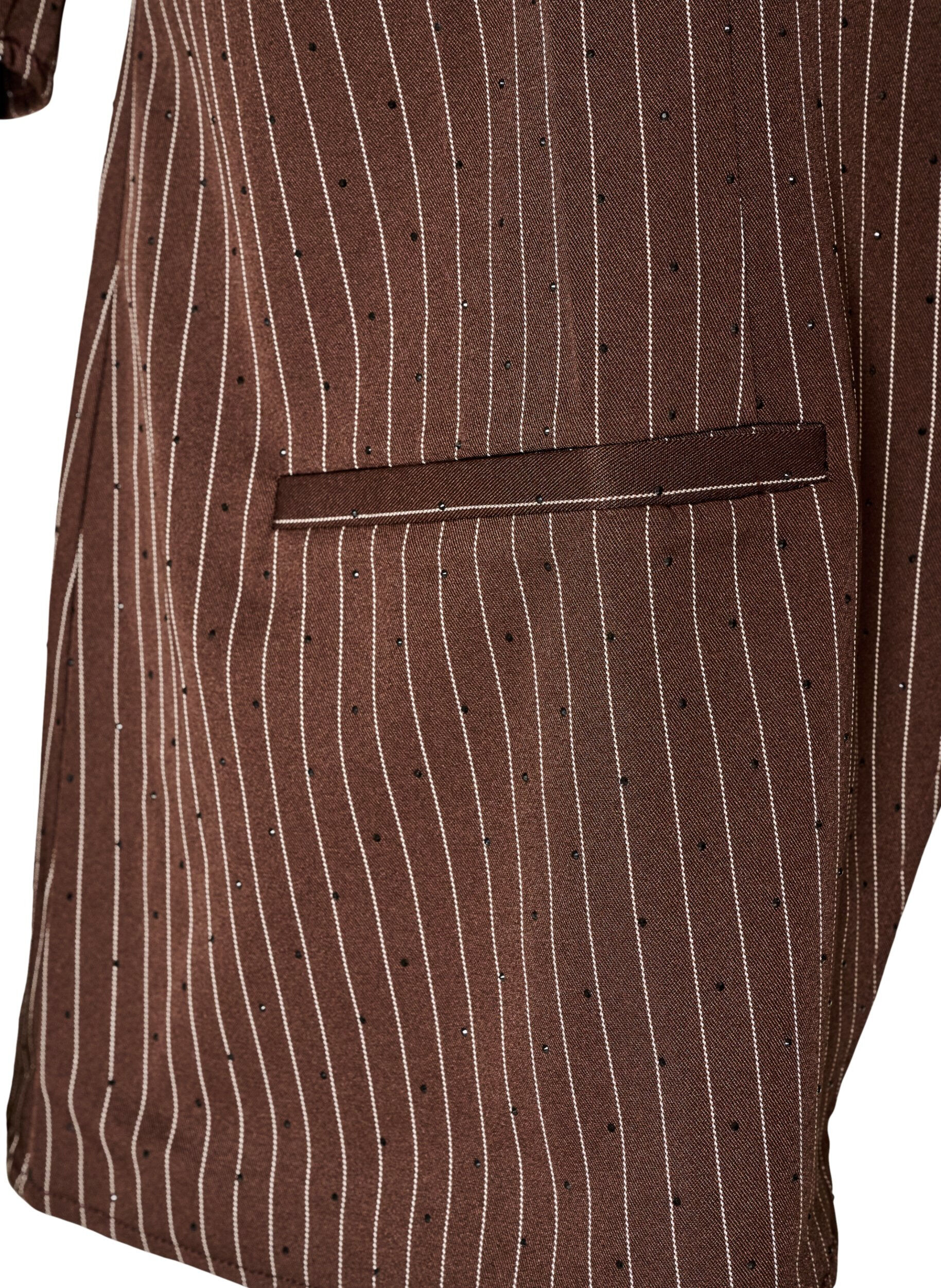 ZizziNeularaitainen pusero strasseilla ja napeilla, Ruskea, Packshot image number 3