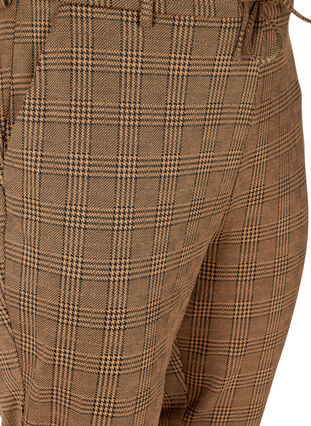 Kropatut Maddison-housut ruutukuviolla, Brown Check, Packshot image number 2