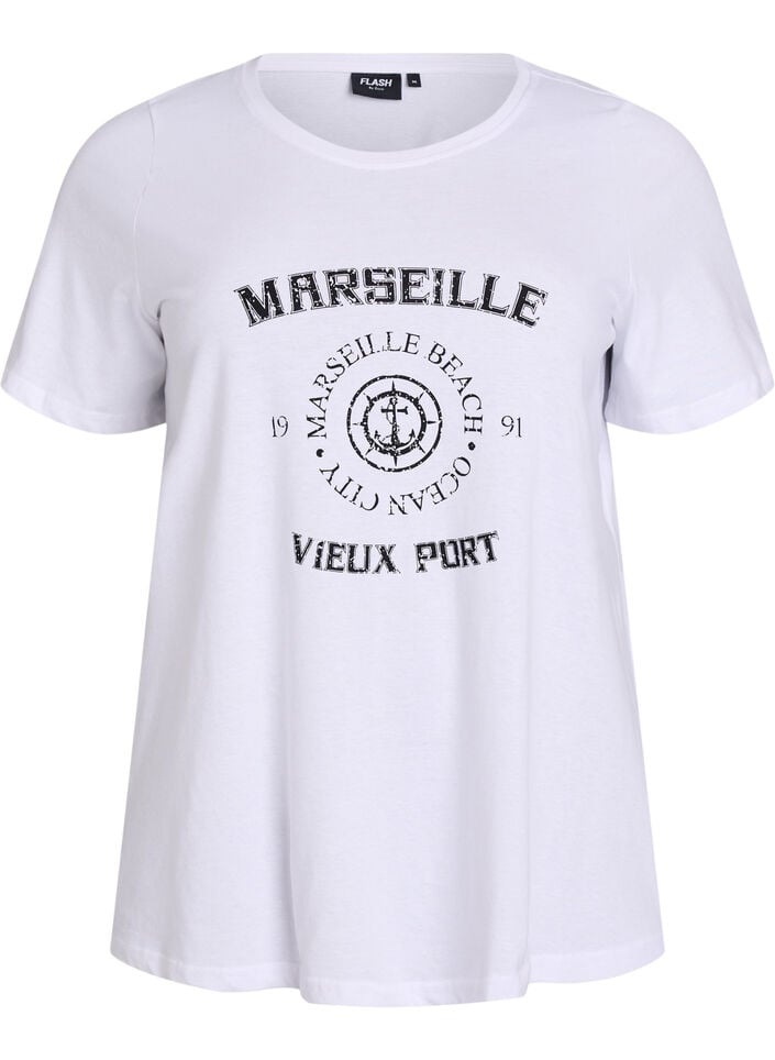 T-paita printill&auml;, Valkoinen, Packshot image number 0