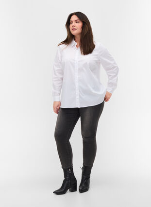 Klassinen paita kauluksella ja napeilla , Bright White, Model image number 2