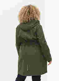 Pitkä hupullinen softshell-takki, Forest Night Solid, Model