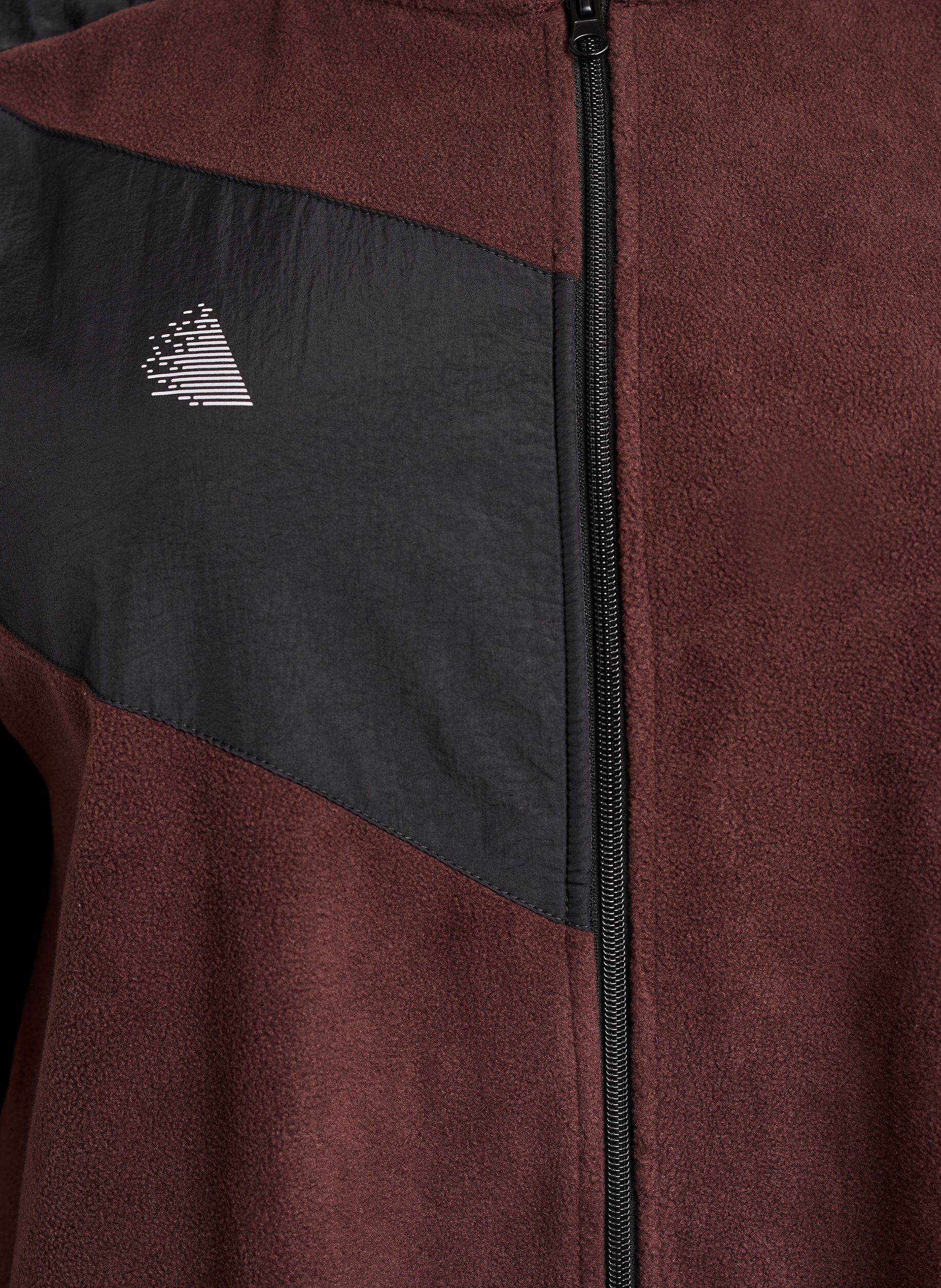 Zizzi Hupullinen fleece-takki taskuilla, Ruskea, Packshot image number 2