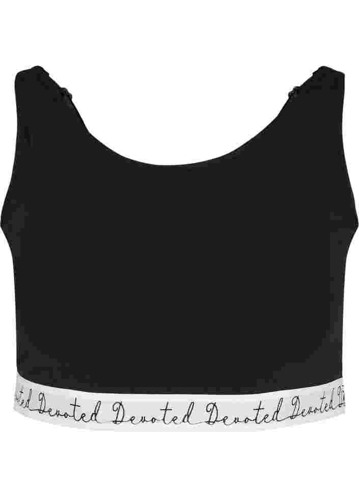 Puuvillaiset rintaliivit säädettävillä olkaimilla , Black, Packshot image number 0