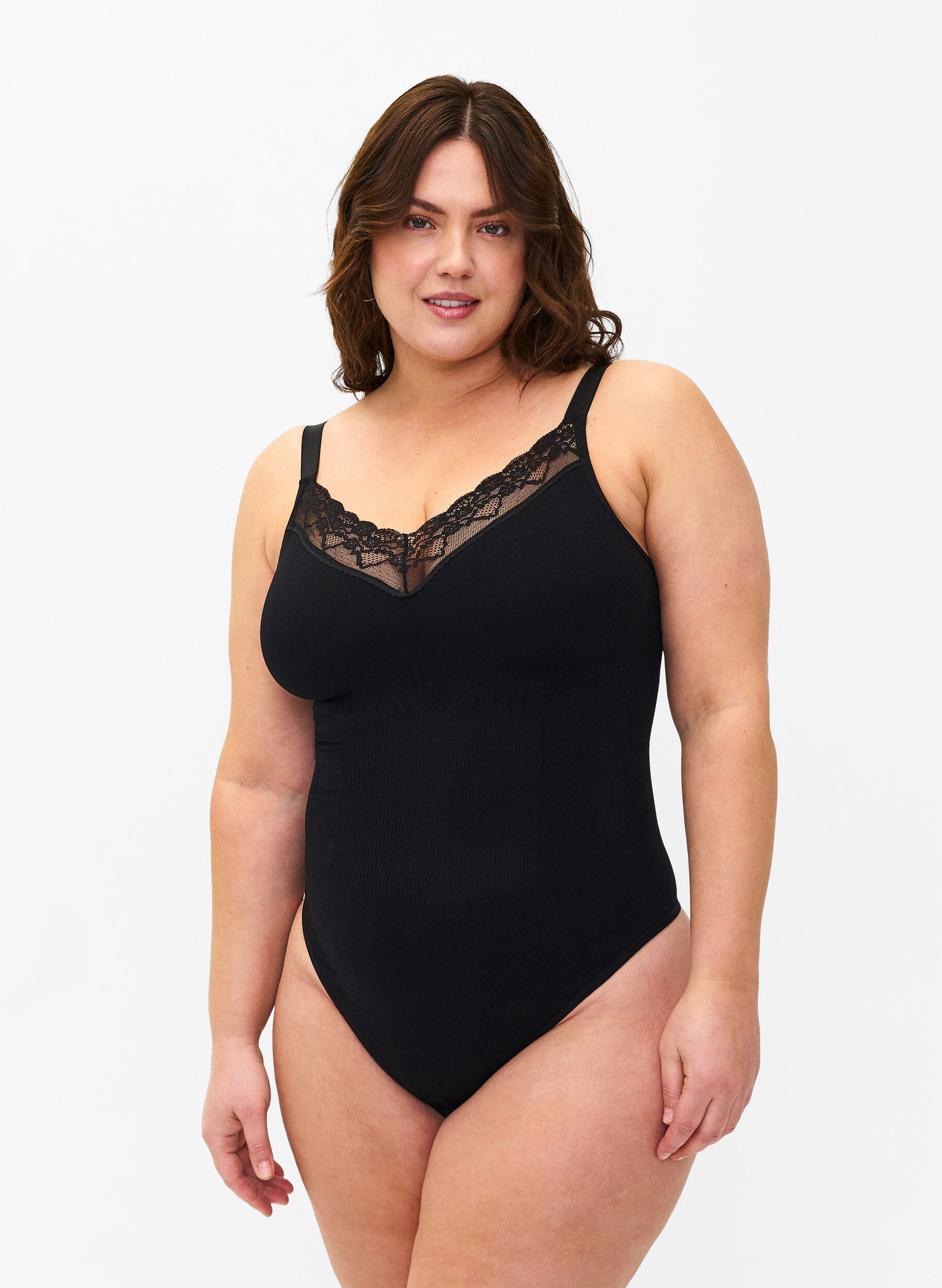 Shapewear-body nauhoilla, Musta, Model