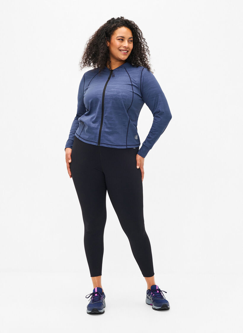 Kropatut treenitrikoot, joissa on tasku, Musta, Model image number 1