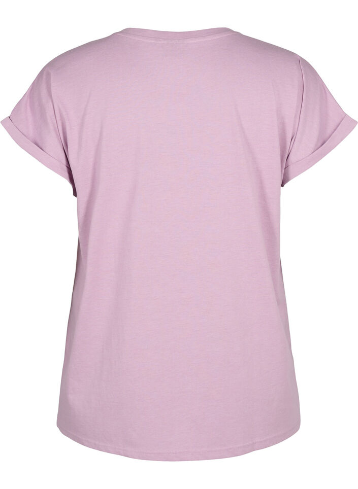 Lyhythihainen t-paita puuvillasekoitteesta, Violetti, Packshot image number 1