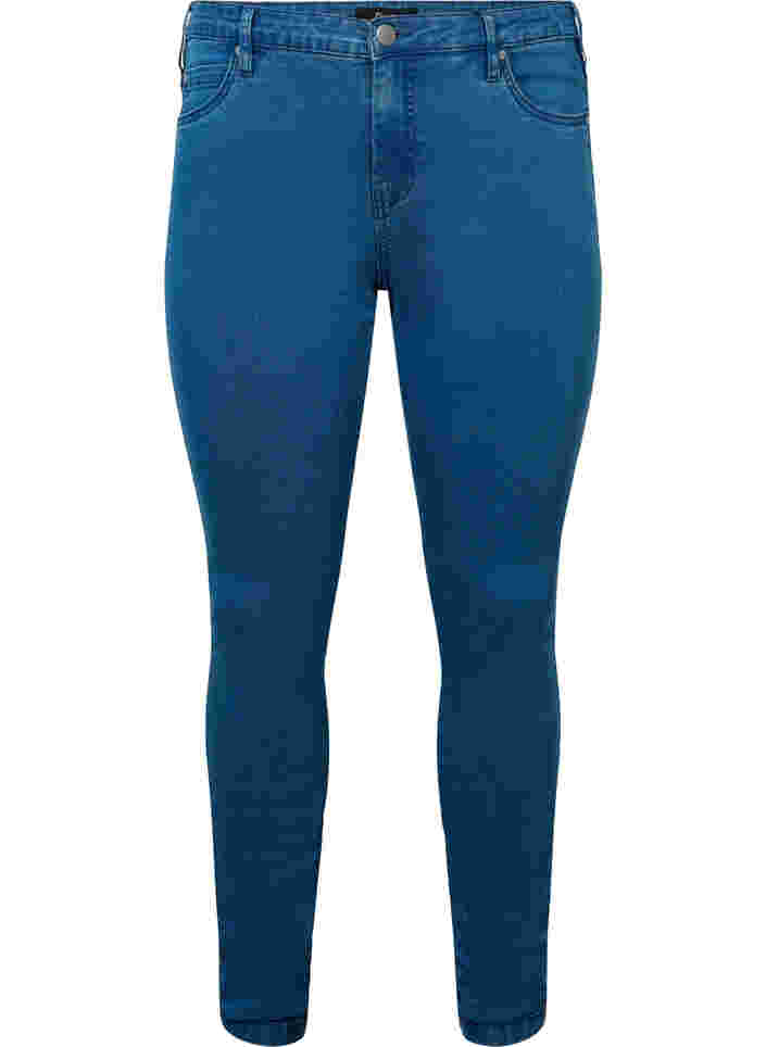 Korkeavyötäröiset super slim Amy-farkut, Mid Blue, Packshot image number 0