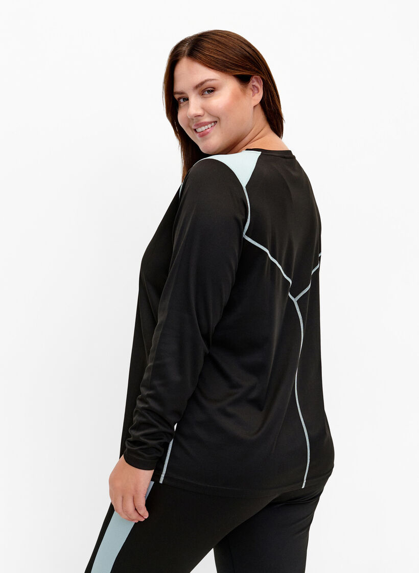 Kontrastivärinen urheilualuspaita, Black w. Gray Mist, Model image number 1