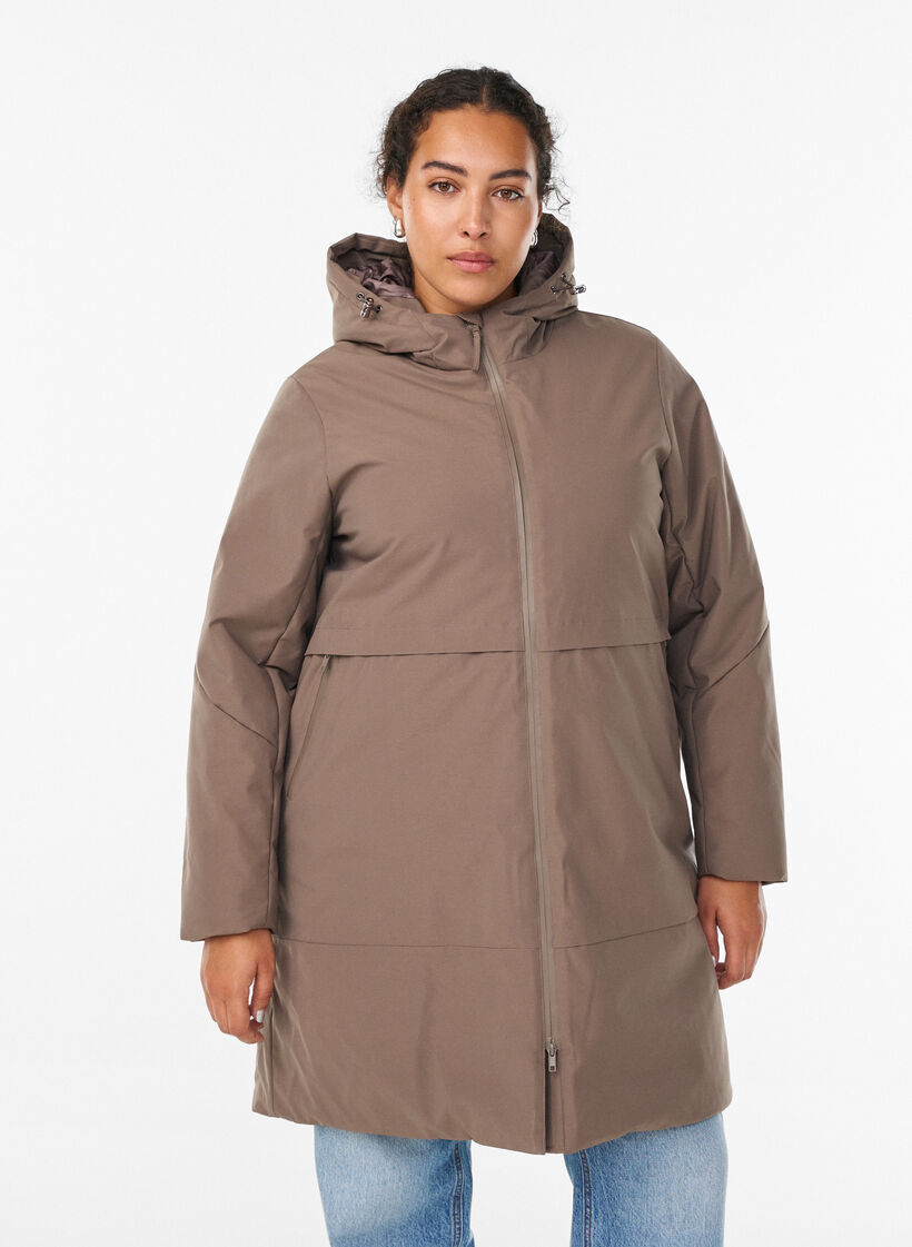 Talvitakki s&auml;&auml;dett&auml;v&auml;ll&auml; vy&ouml;t&auml;r&ouml;ll&auml;, Ruskea, Model image number 0