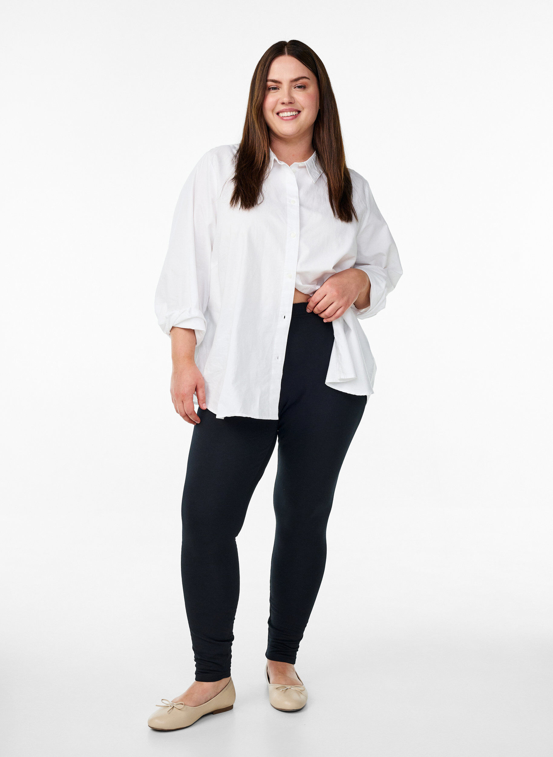 ZizziPuuvillaiset leggingsit vuorella , Musta, Model image number 1