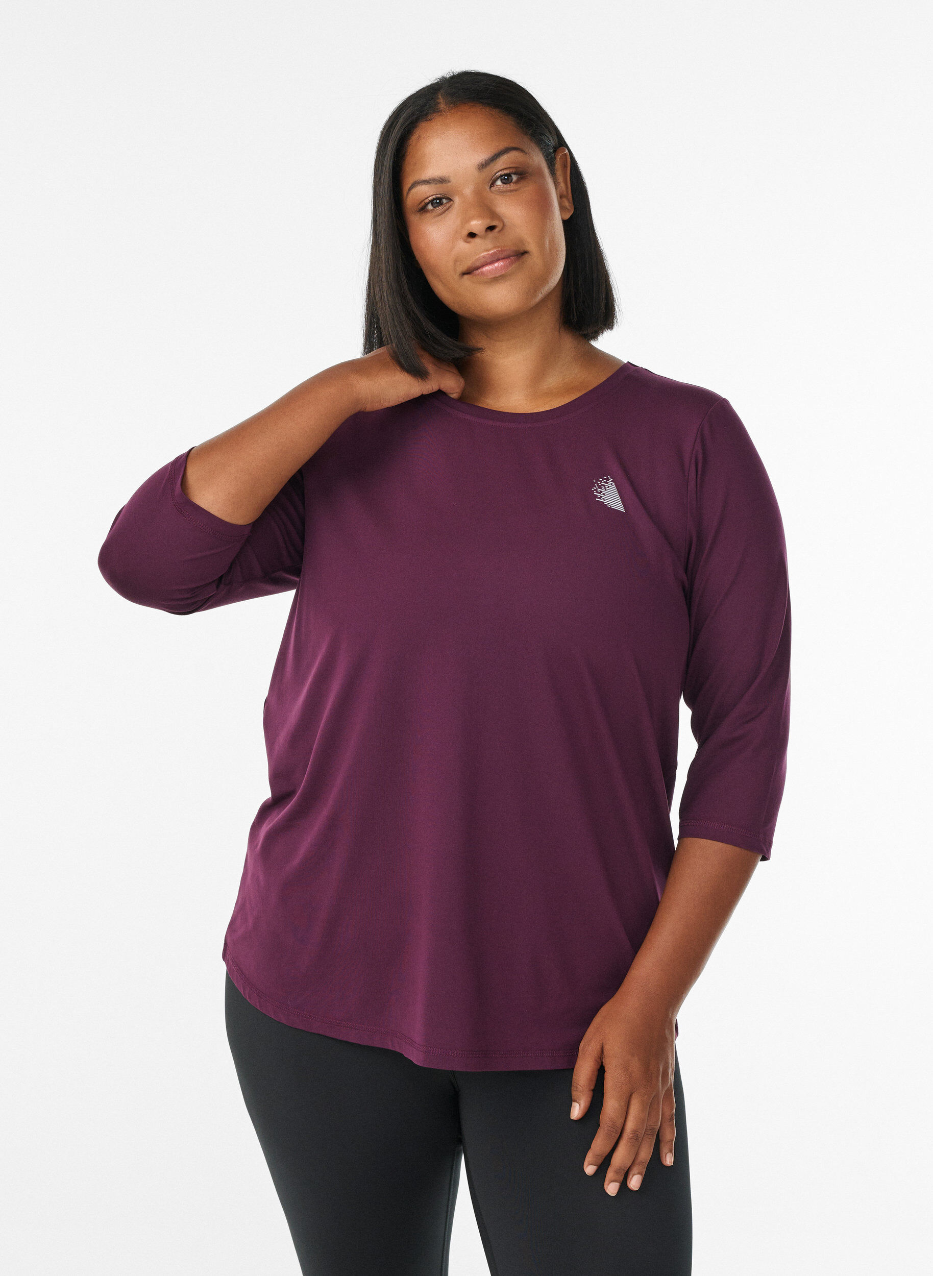 Treeniyl&auml;osa 3/4-hihoilla, Violetti, Model