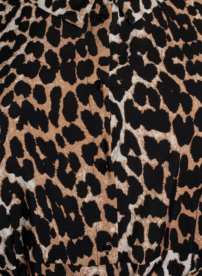 Kuvioitu tunika solmiovy&ouml;ll&auml; ja 3/4-hihoilla, Ruskea, Packshot image number 2