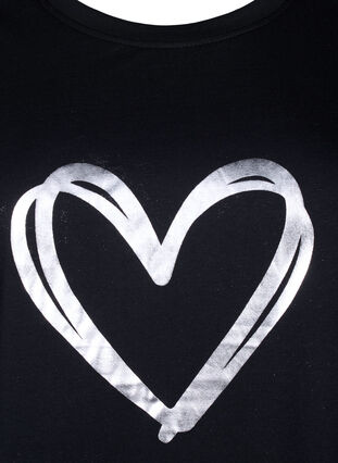 FLASH – kuviollinen t-paita, Black Silver Heart, Packshot image number 2