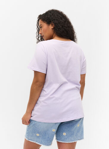 Puuvillainen a-mallinen t-paita painatuksella , Thistle Fl. Picture, Model image number 1