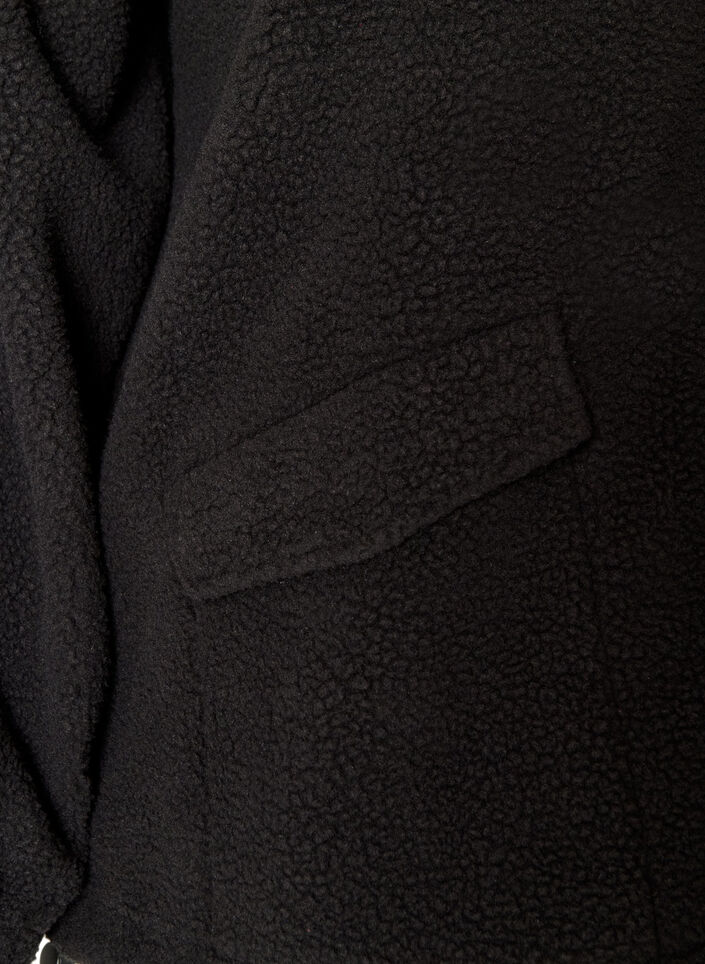 Teddytakki hupulla ja vetoketjulla, Musta, Packshot image number 3