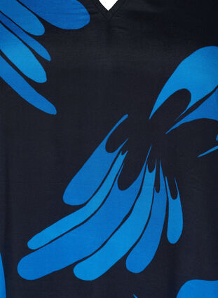 Viskoosipusero kuosilla ja v-aukolla , Dark Blue AOP, Packshot image number 2