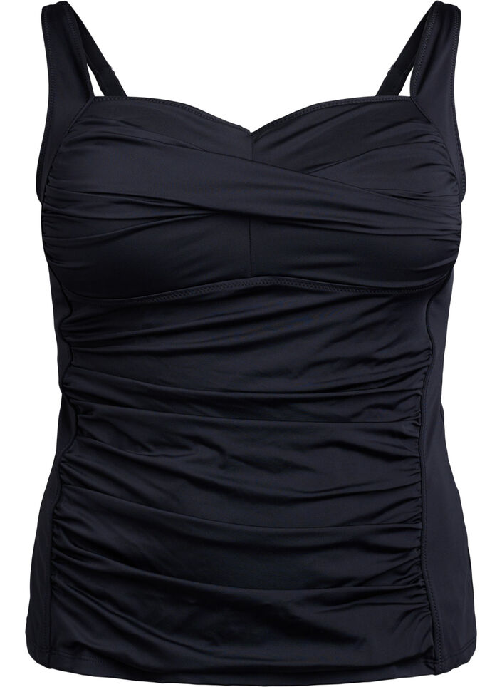 Tankini laskoksilla, Musta, Packshot image number 0