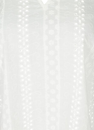 Puuvillapusero broderi anglaisella , Bright White, Packshot image number 2